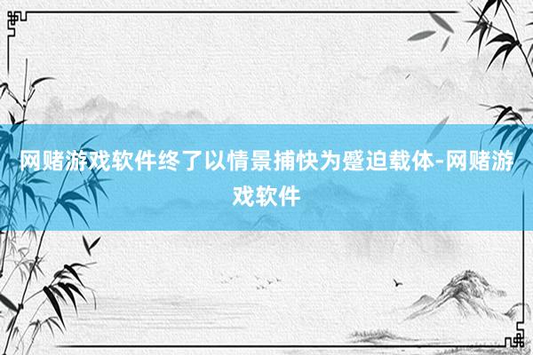 网赌游戏软件终了以情景捕快为蹙迫载体-网赌游戏软件