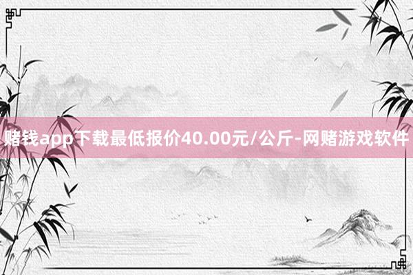 赌钱app下载最低报价40.00元/公斤-网赌游戏软件