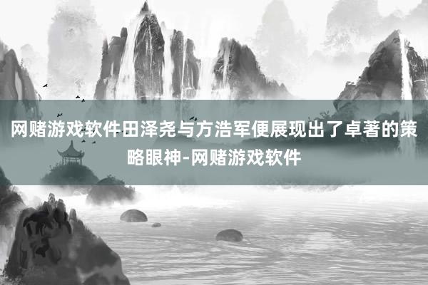 网赌游戏软件田泽尧与方浩军便展现出了卓著的策略眼神-网赌游戏软件